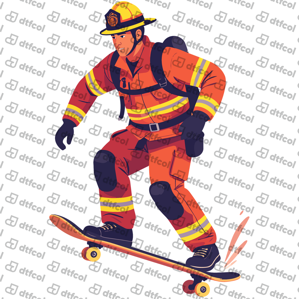 Occupation - Skateboarding Firefighter