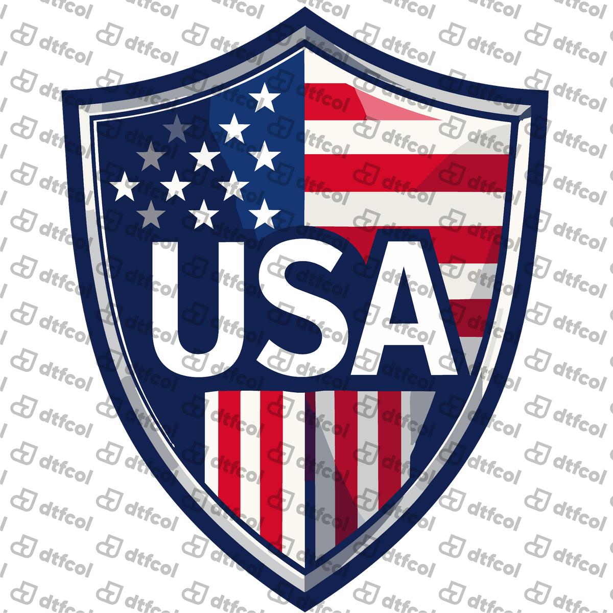4th of July - USA Flag Crest Shield