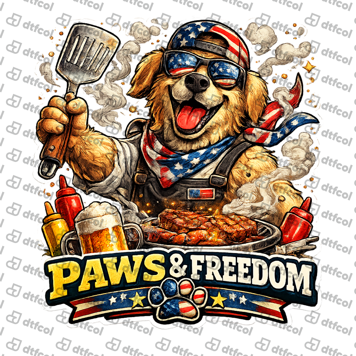 4th of July - Paws & Freedom BBQ Retriever