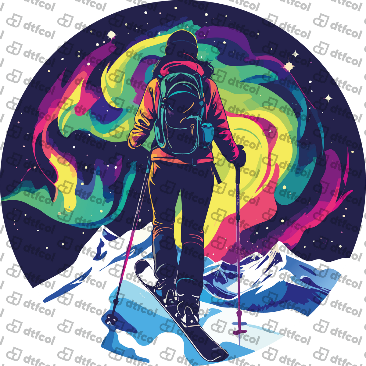 Winter Olympics - Neon Backcountry Snowboarder