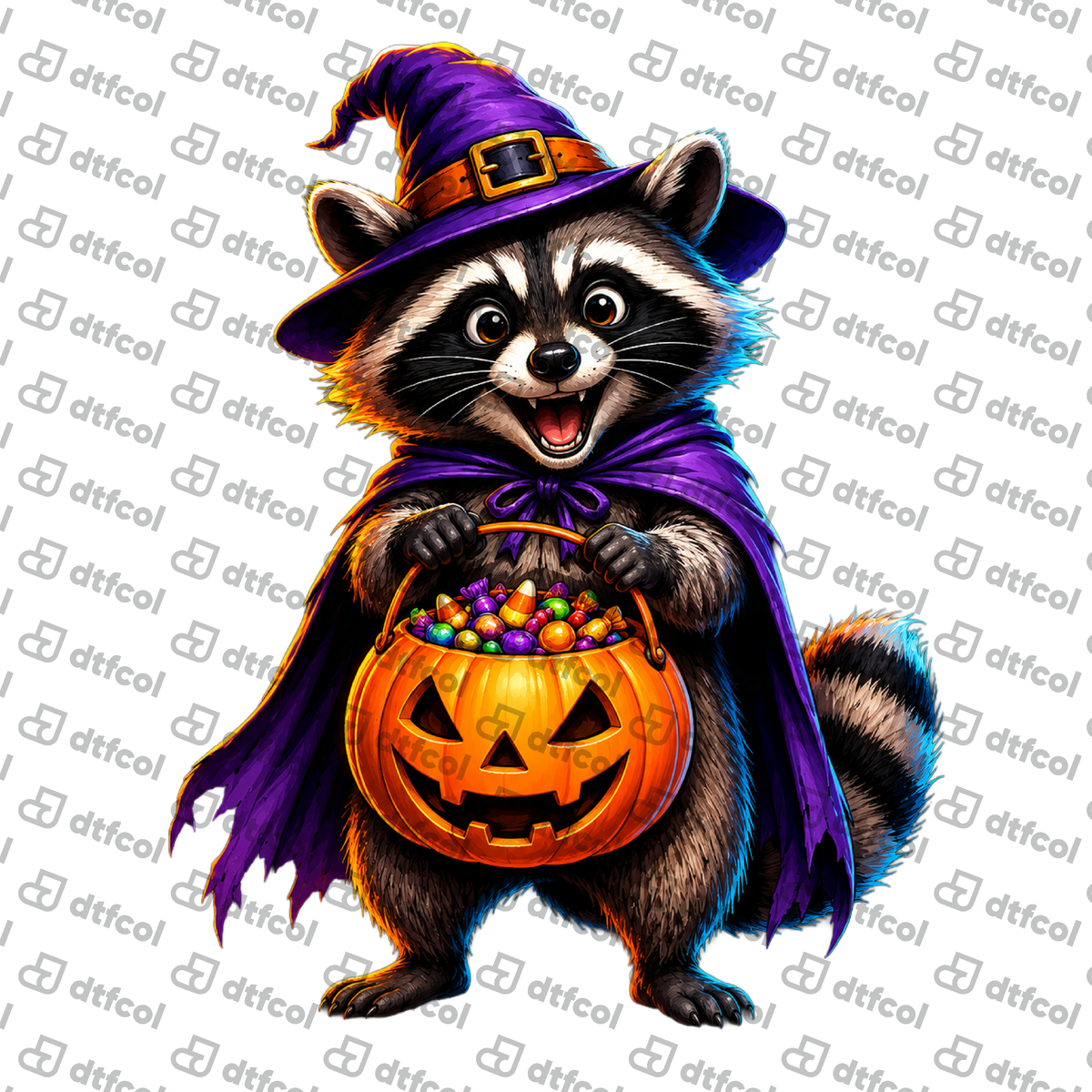 Halloween - Trick-or-Treat Raccoon Witch