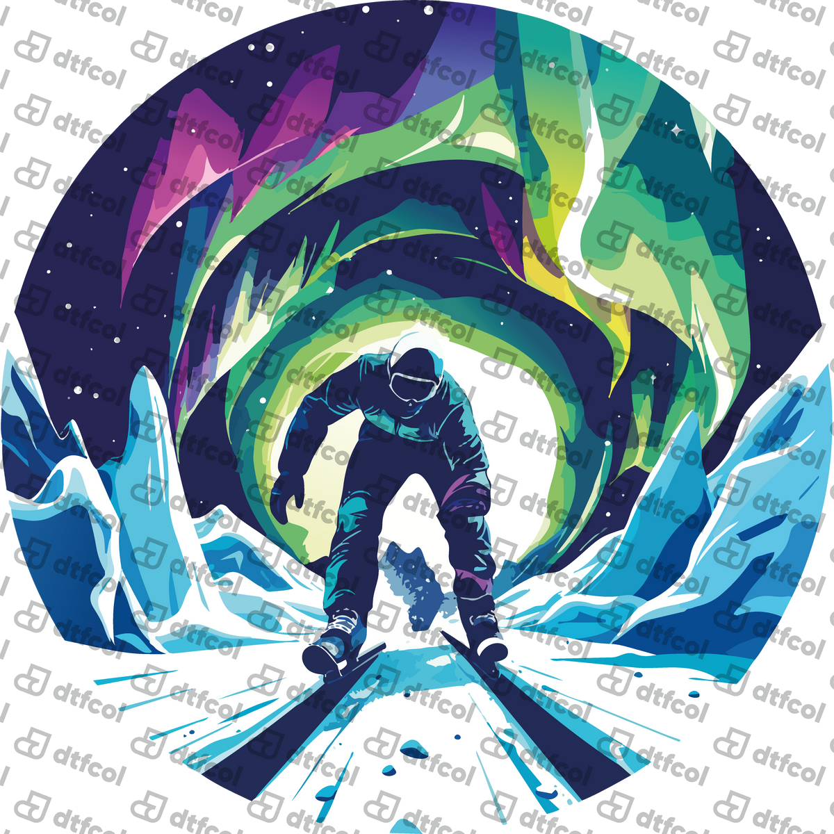 Winter Olympics - Cosmic Aurora Skier