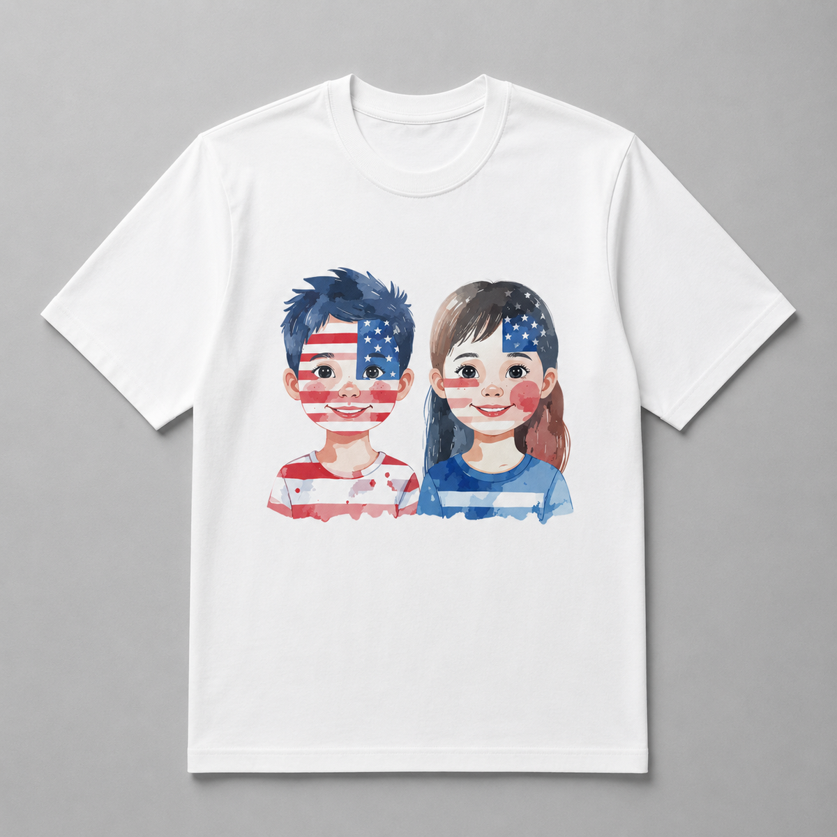 4th of July - Watercolor Patriotic Kids