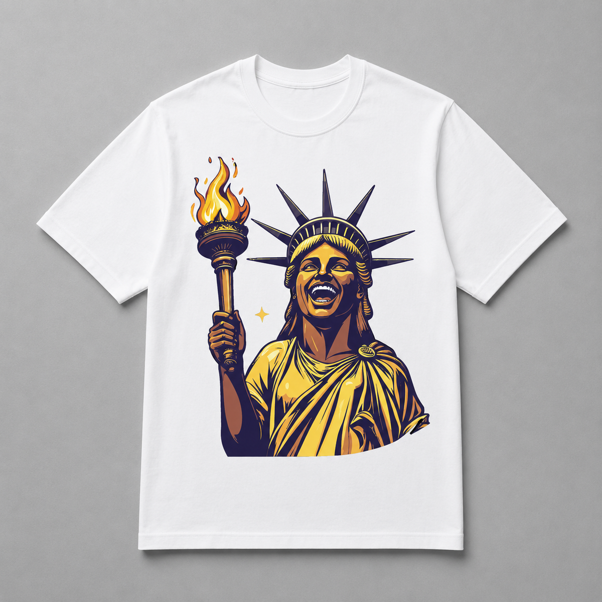 4th of July - Radiant Golden Statue of Liberty