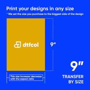 Promotional graphic for dtfcol with a yellow rectangle and text on a blue background