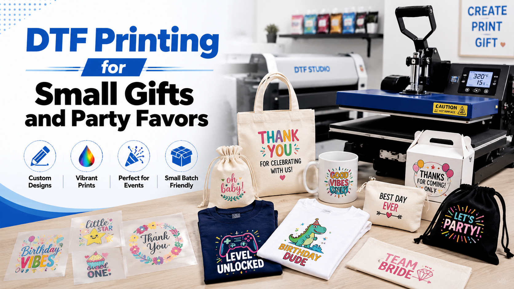 DTF Printing for Small Gifts and Party Favors 